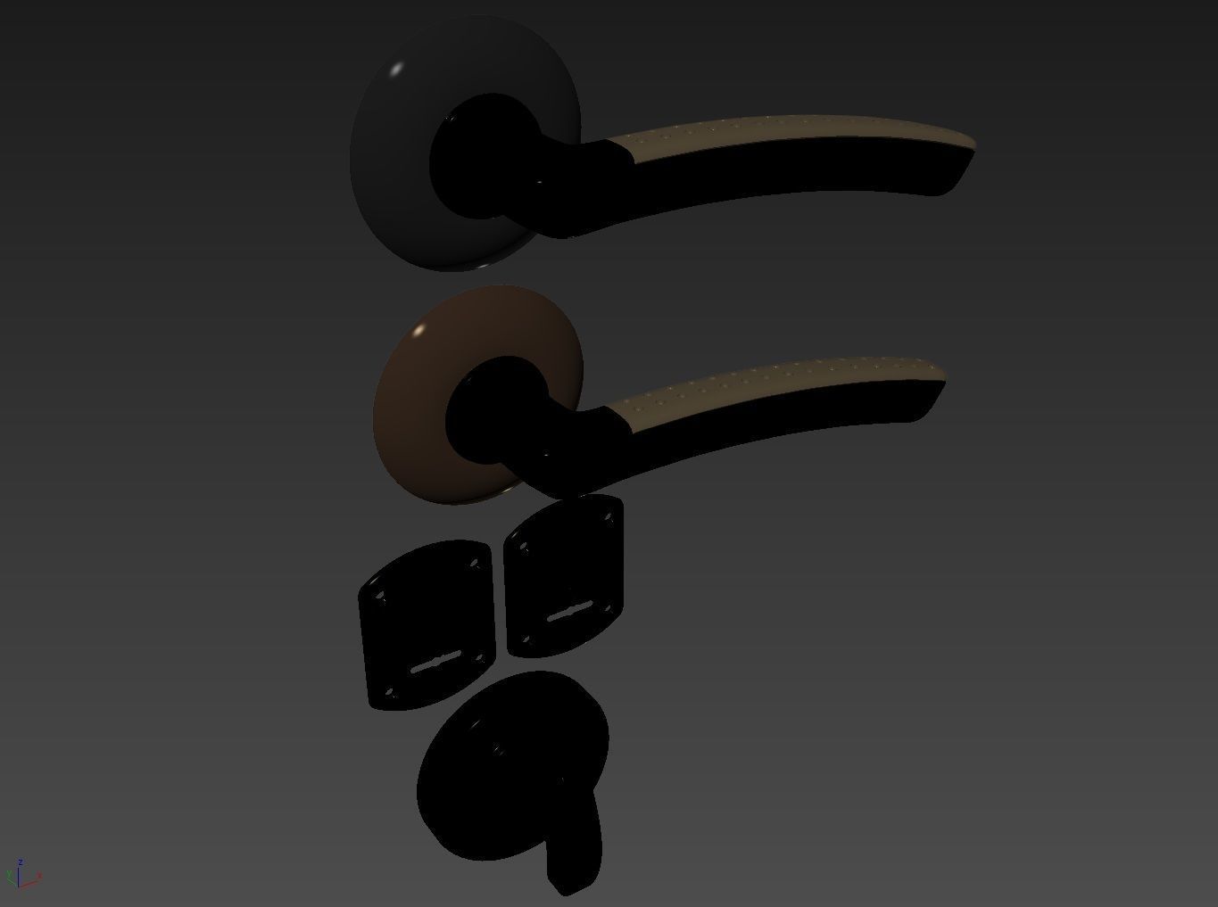 Door handle Armadillo 3D model_3