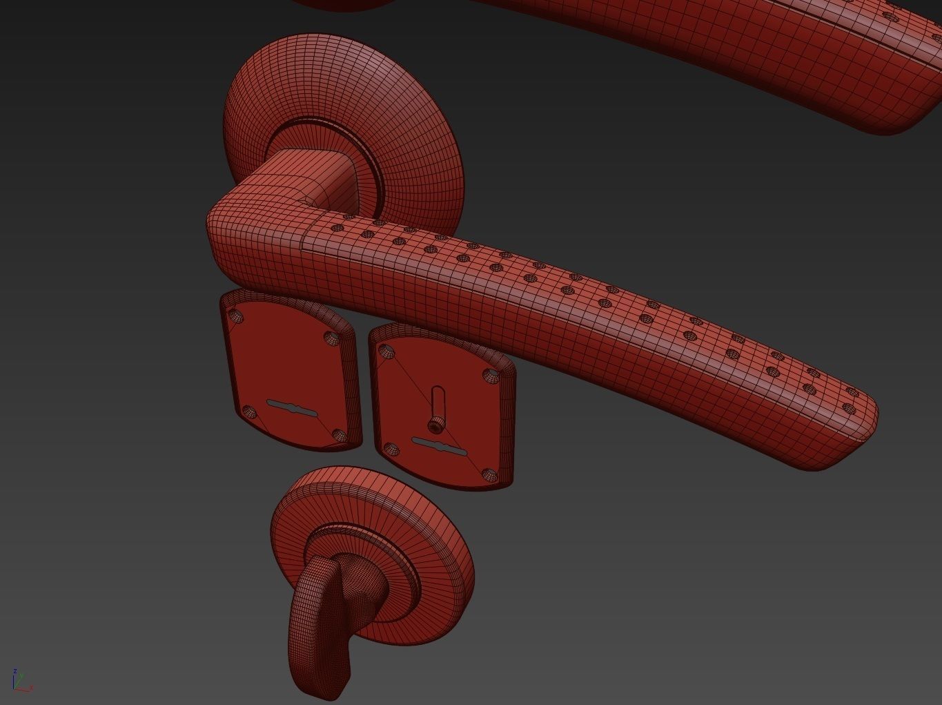 Door handle Armadillo 3D model_4