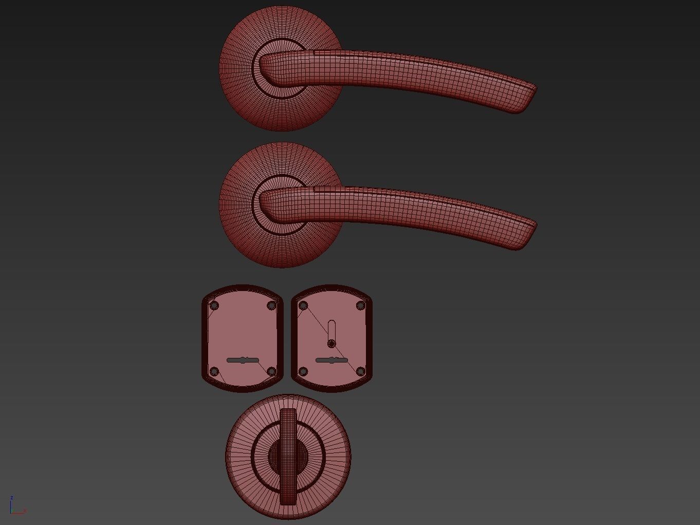 Door handle Armadillo 3D model_2