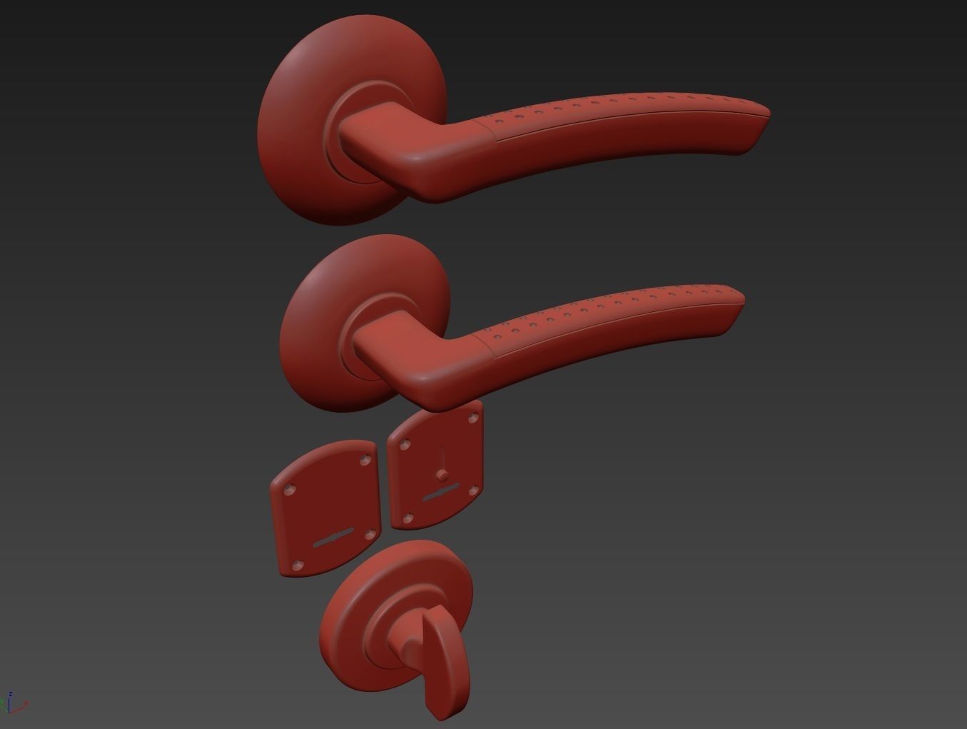 Door handle Armadillo 3D model_5