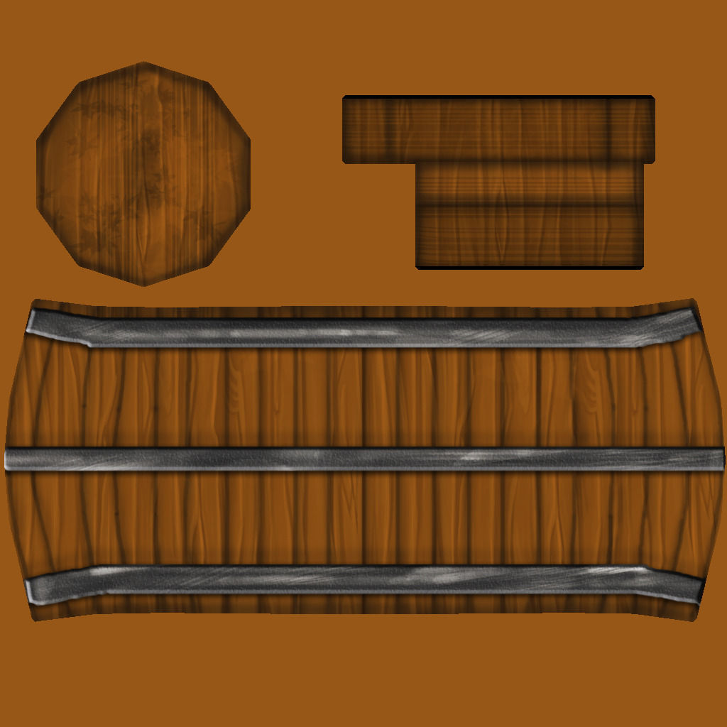 Barrel Low Poly two wooden barrels Low-poly 3D model_6