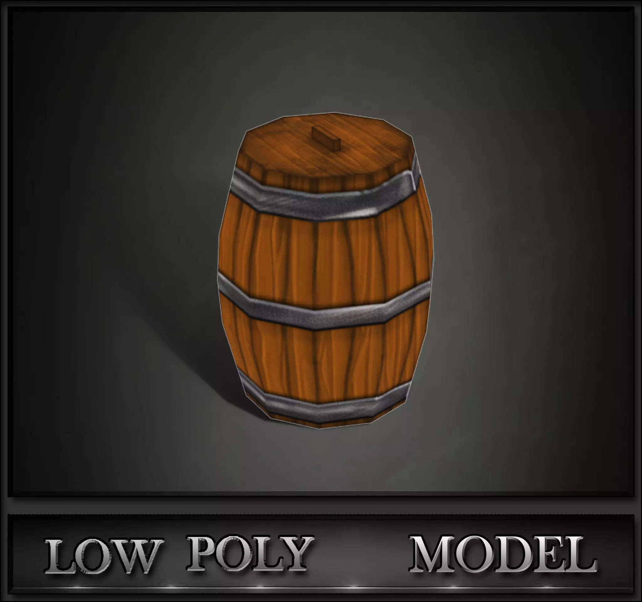 Barrel Low Poly two wooden barrels Low-poly 3D model_0