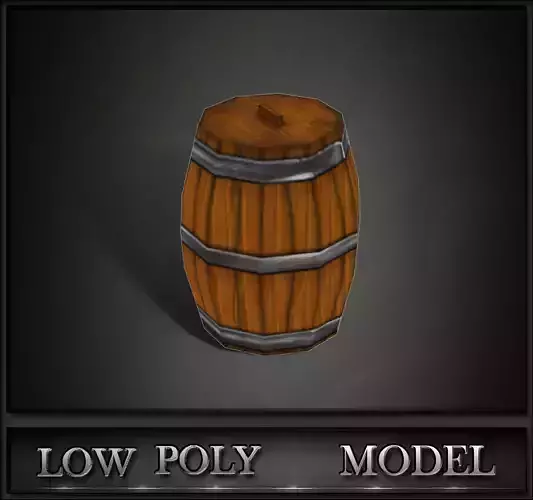 Barrel Low Poly two wooden barrels Low-poly 3D model
