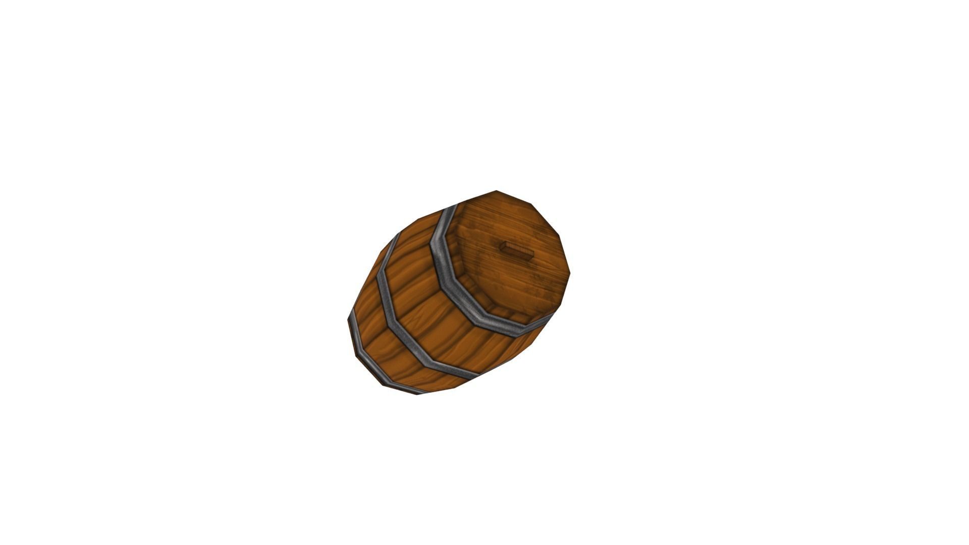 Barrel Low Poly two wooden barrels Low-poly 3D model_4