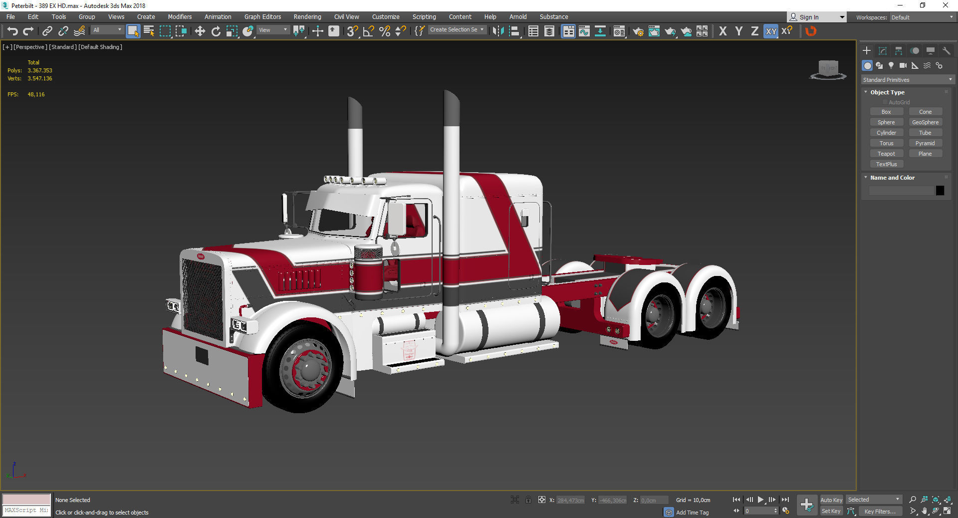 Peterbilt - 389 EXHD - Red 3D model_1