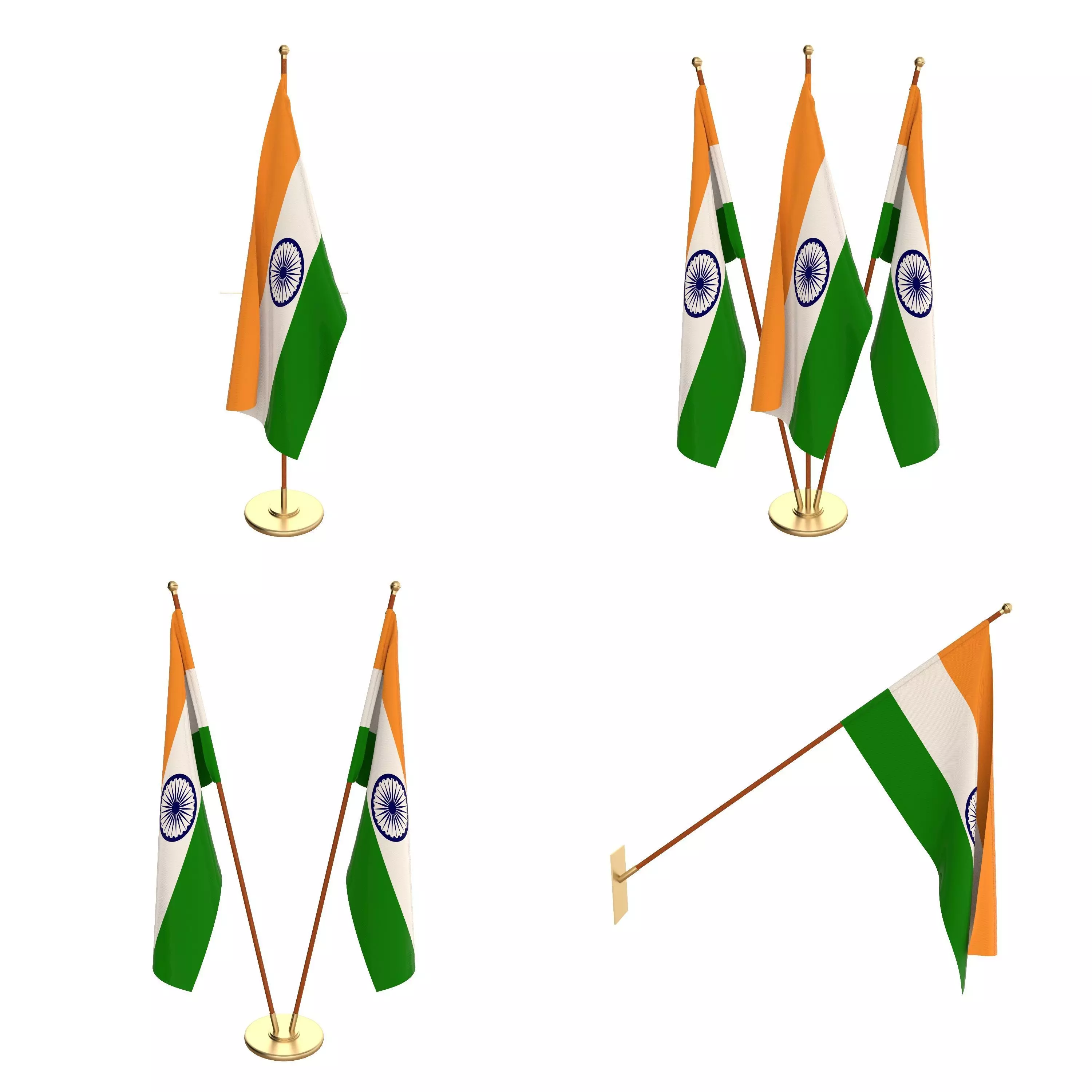 India Flag Pack 3D model_0