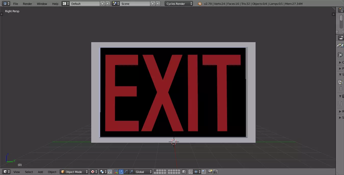 Exit Sign Free low-poly 3D model_0