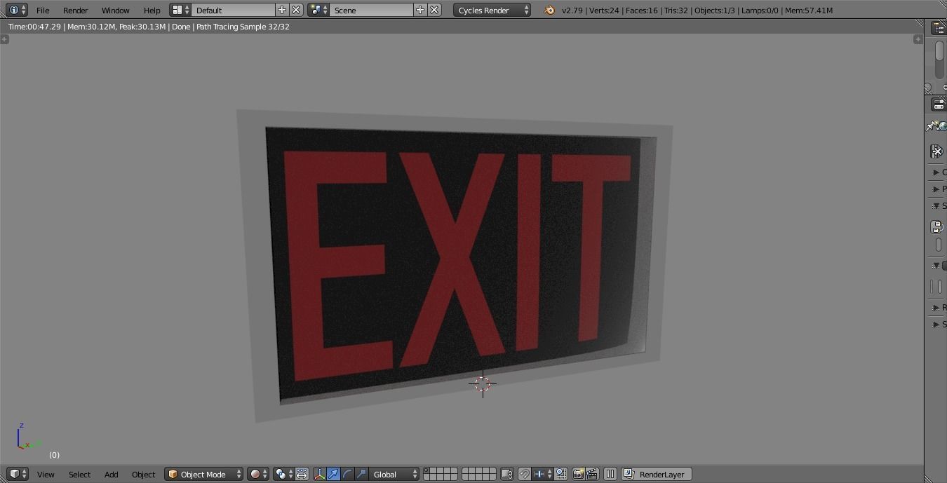 Exit Sign Free low-poly 3D model_2