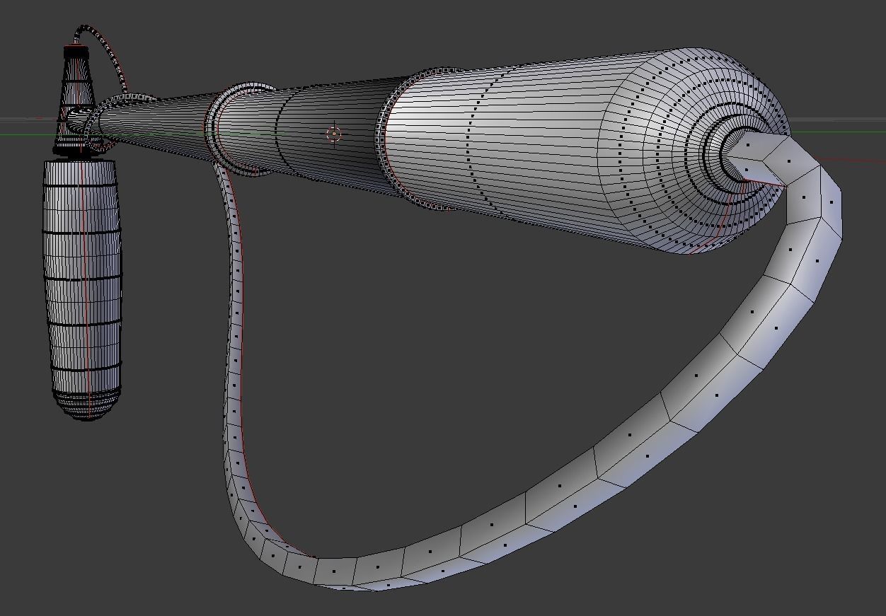 Boom Microphone Low-poly 3D model_4