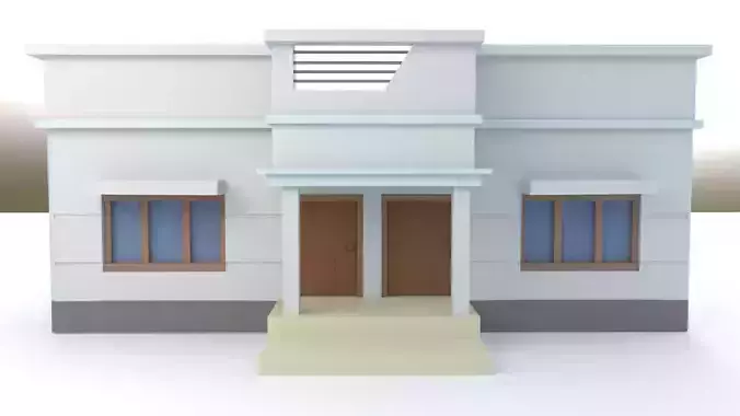 Low poly building house