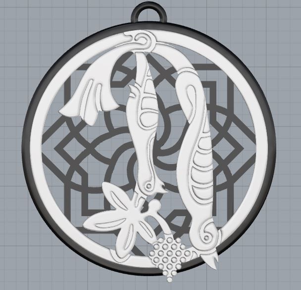 Armenian Letters Pendants 3D print model_19
