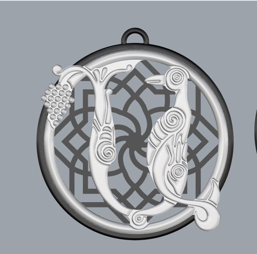 Armenian Letters Pendants 3D print model_11