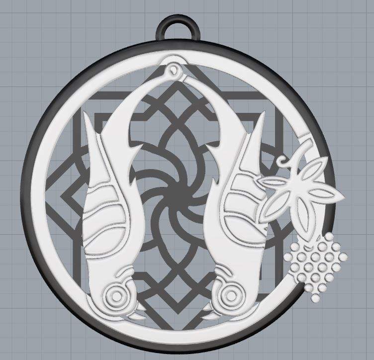 Armenian Letters Pendants 3D print model_17