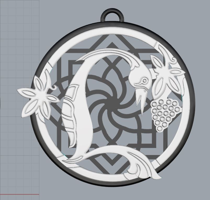 Armenian Letters Pendants 3D print model_39