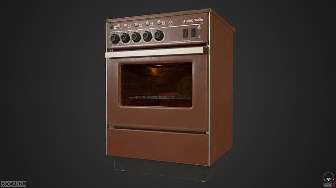 Soviet Electric Stove PBR Low-poly 3D model