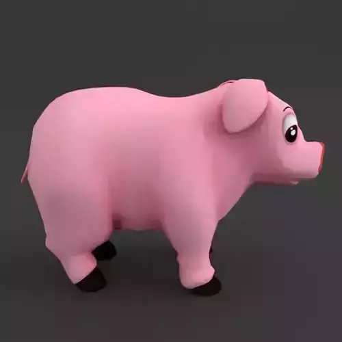 Pig Cartoon Low-poly 3D model