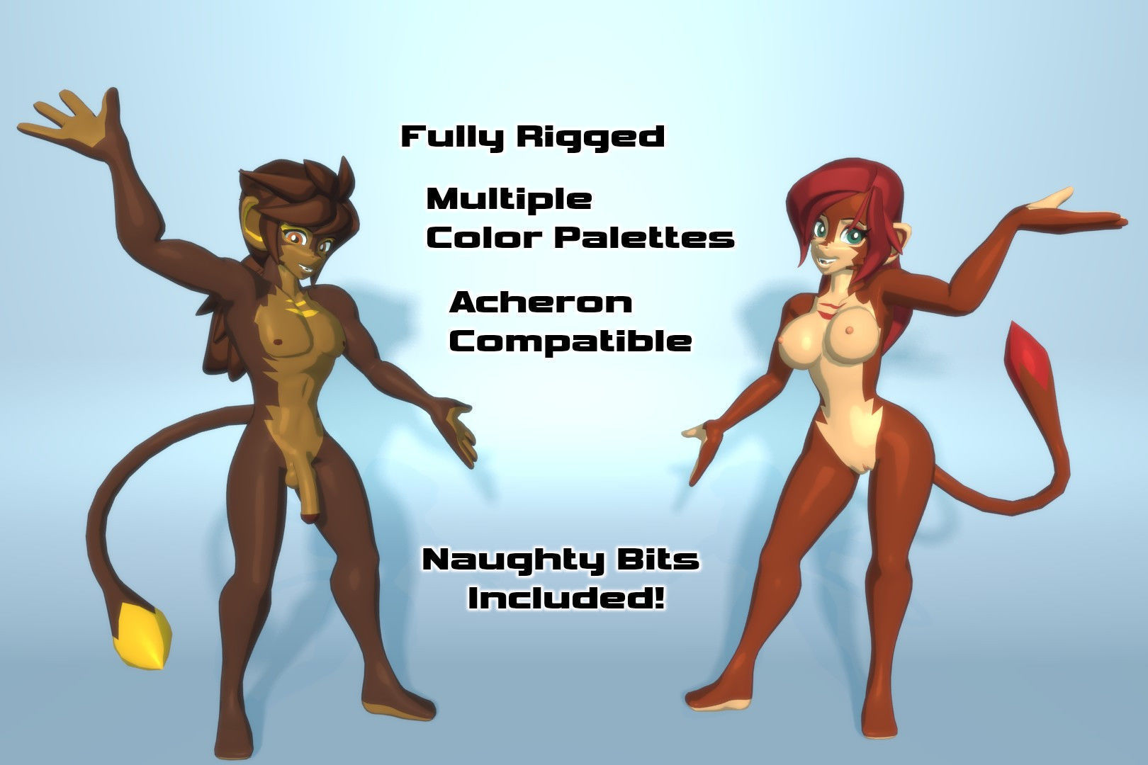 Acheron Vanara Nude Low-poly 3D model_1