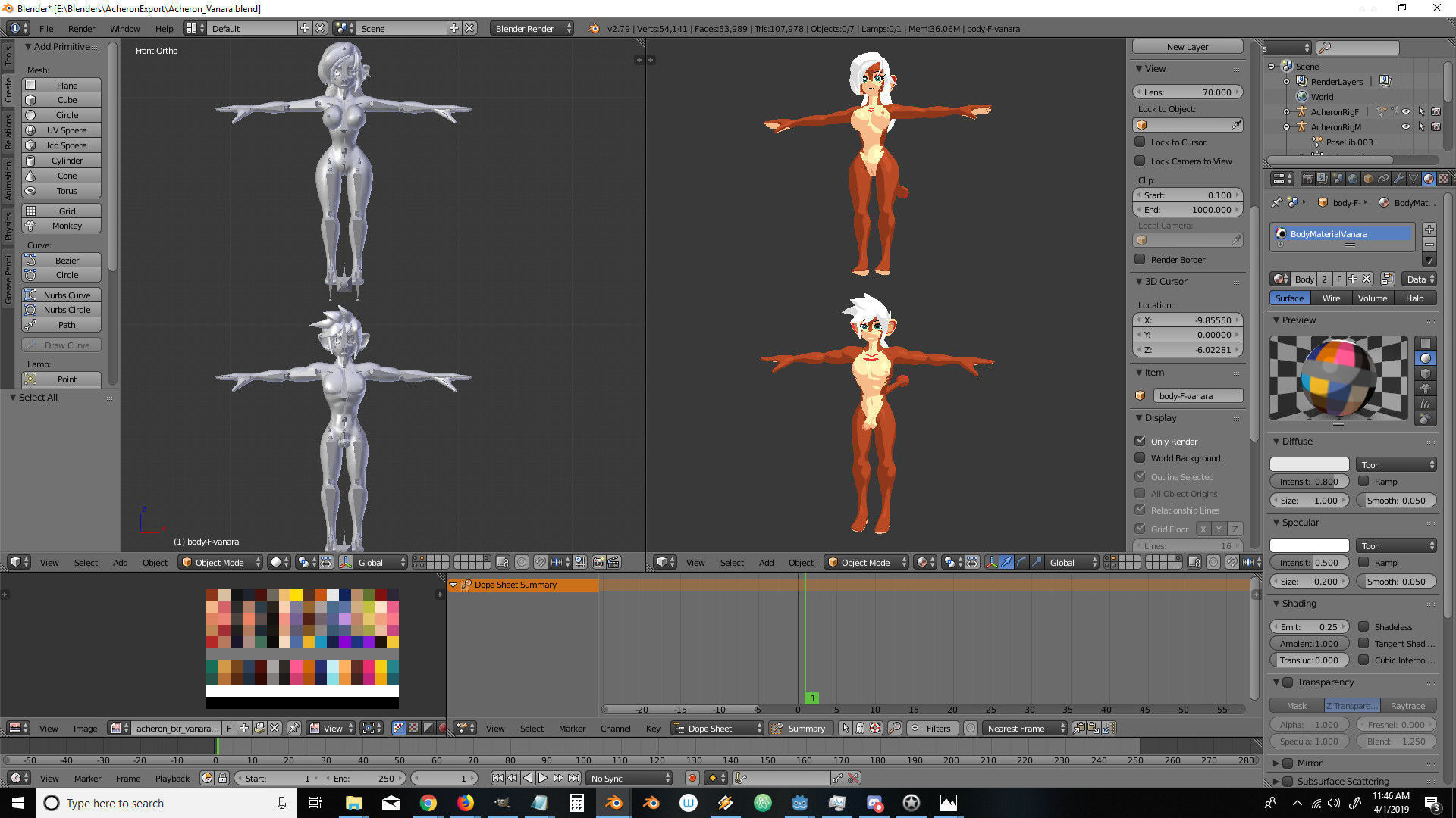 Acheron Vanara Nude Low-poly 3D model_15