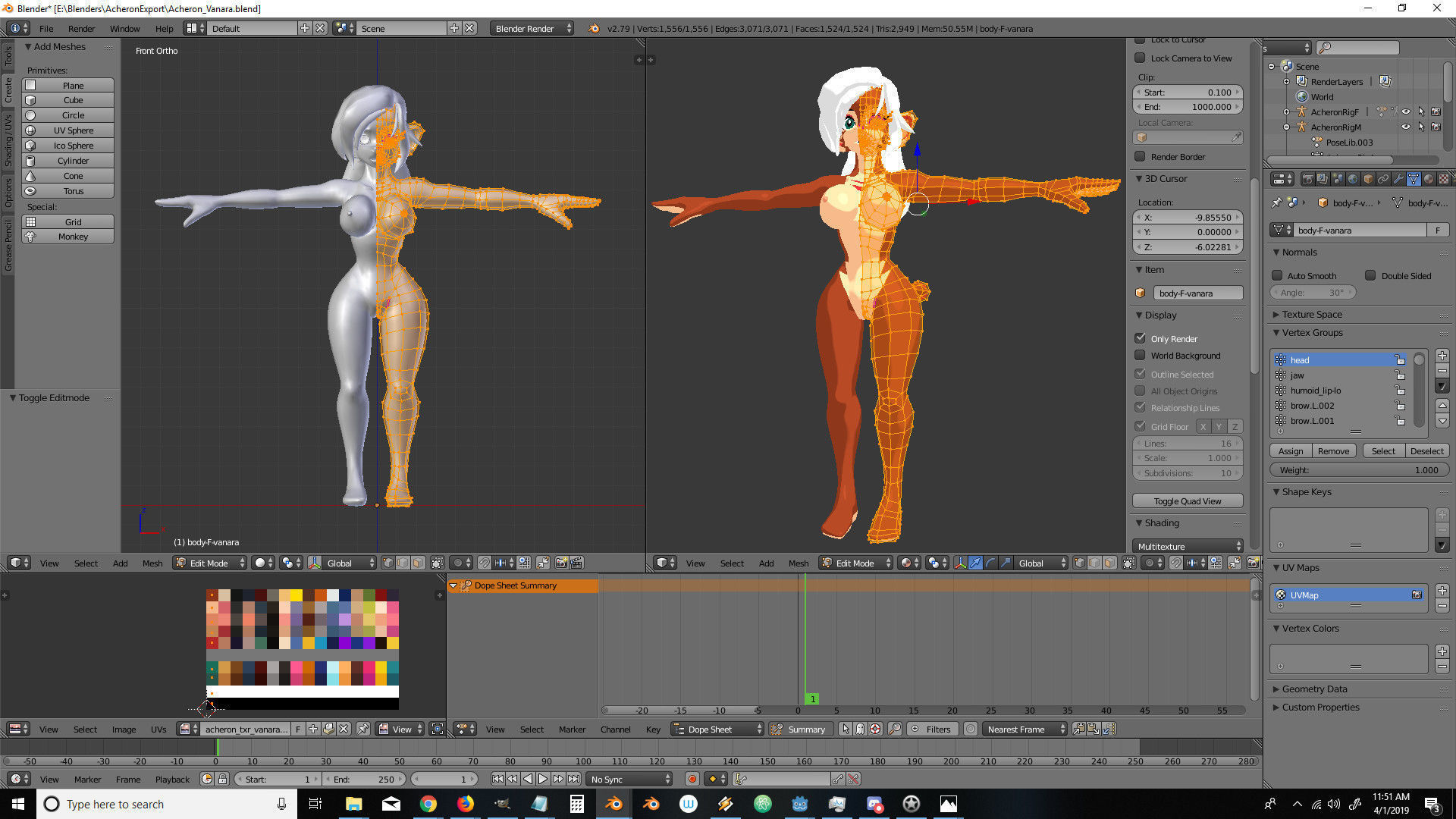 Acheron Vanara Nude Low-poly 3D model_18