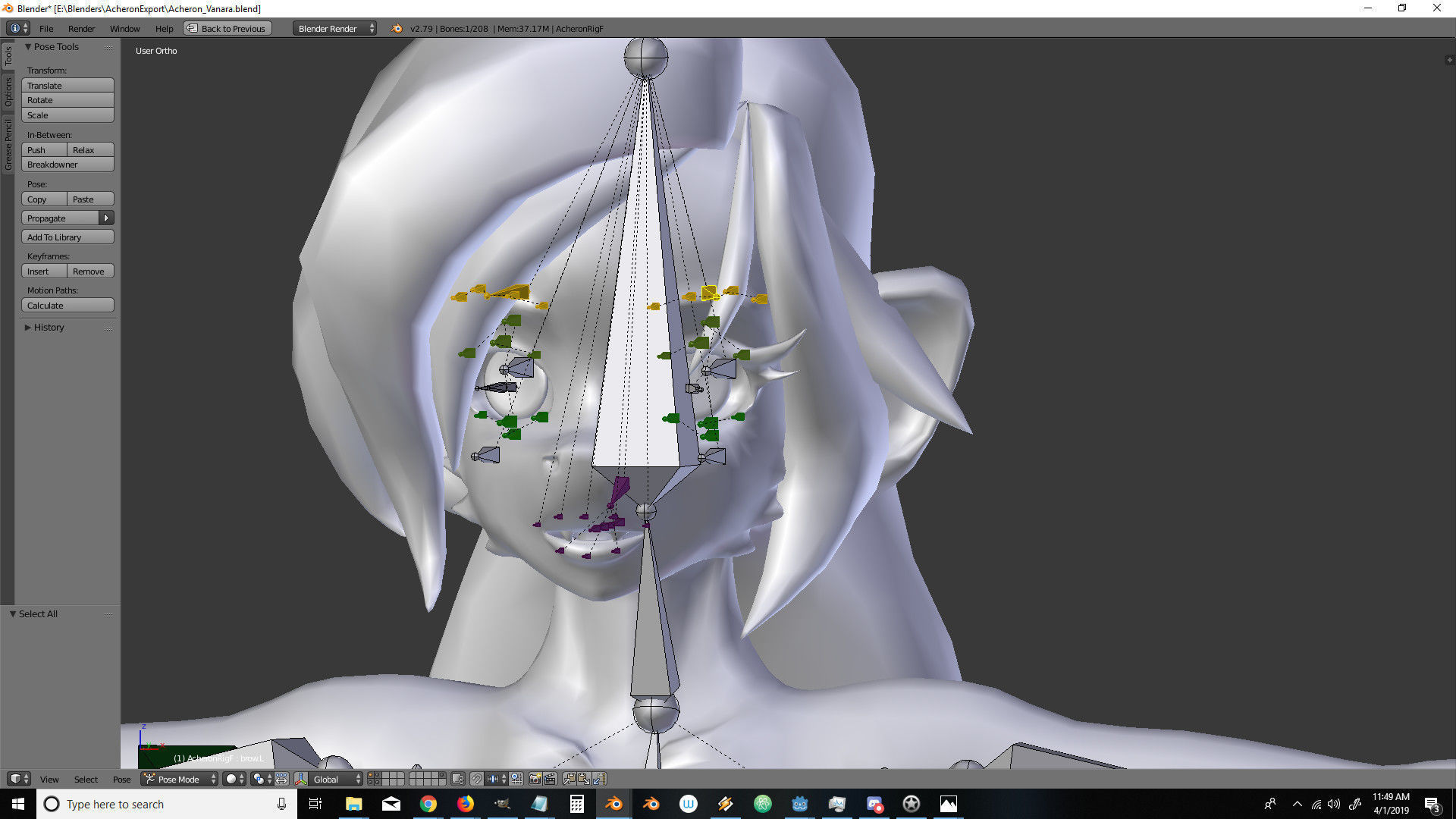 Acheron Vanara Nude Low-poly 3D model_17