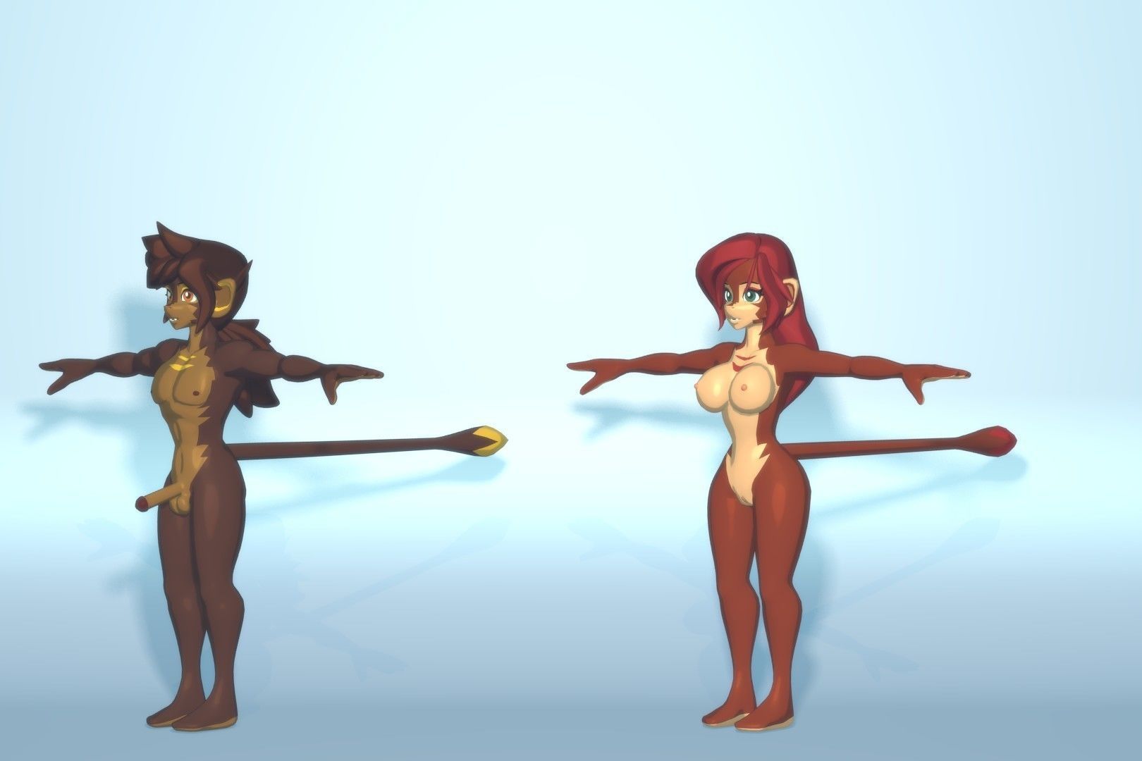 Acheron Vanara Nude Low-poly 3D model_11