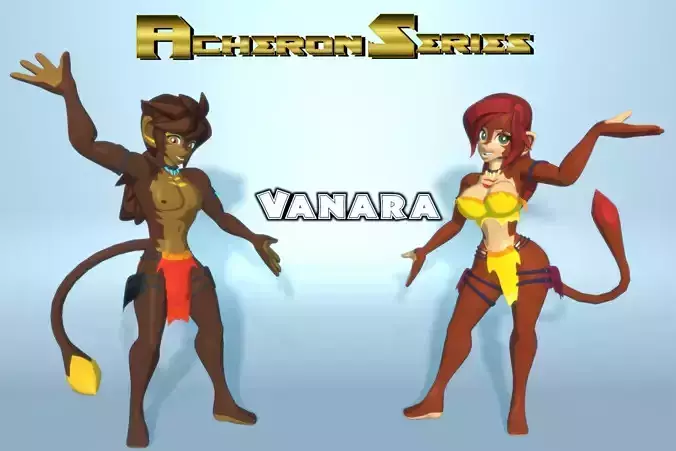 Acheron Vanara Nude Low-poly 3D model