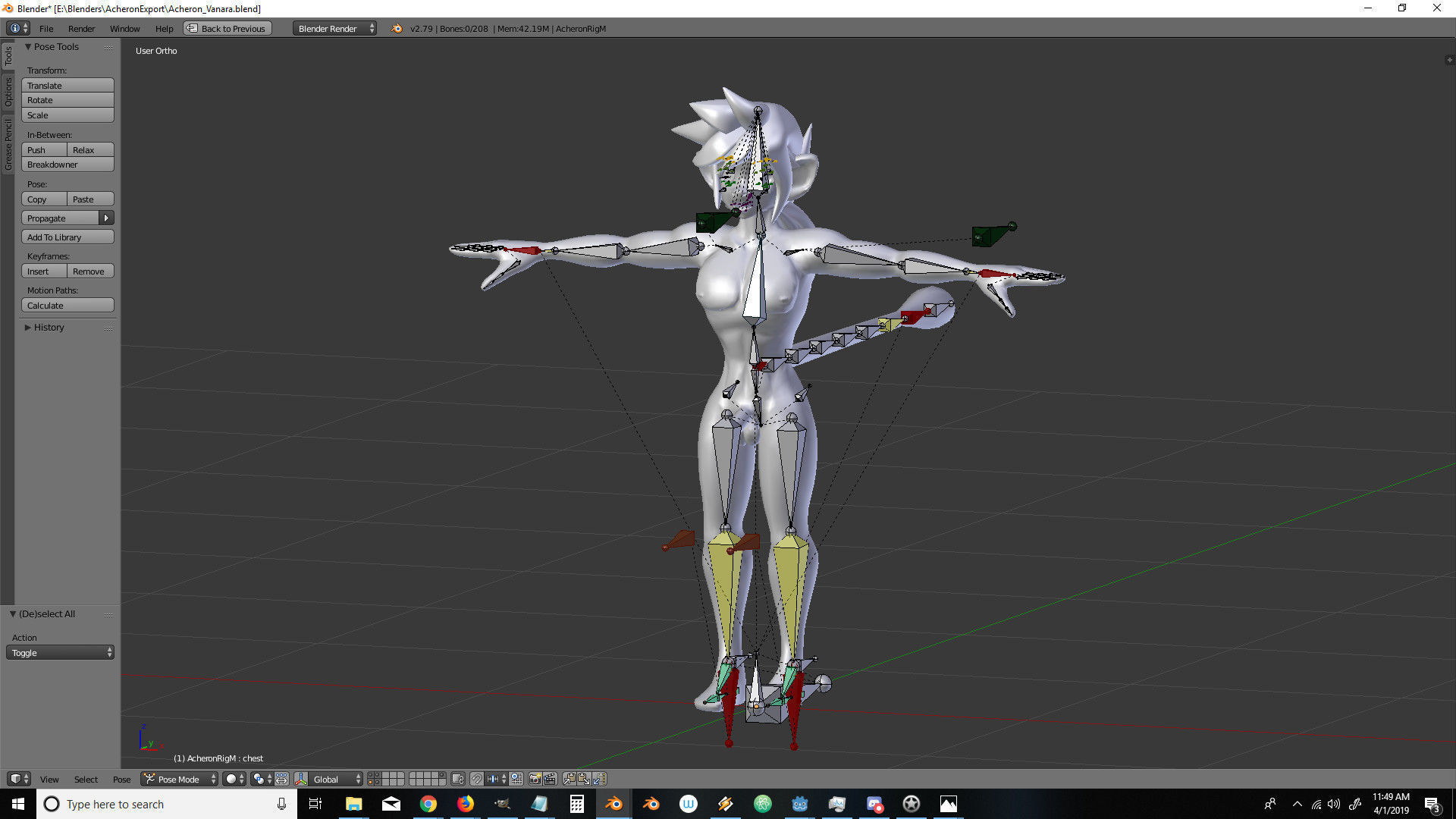 Acheron Vanara Nude Low-poly 3D model_16