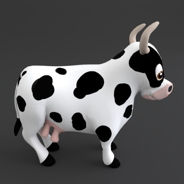 Cow Cartoon Low-poly 3D model_1