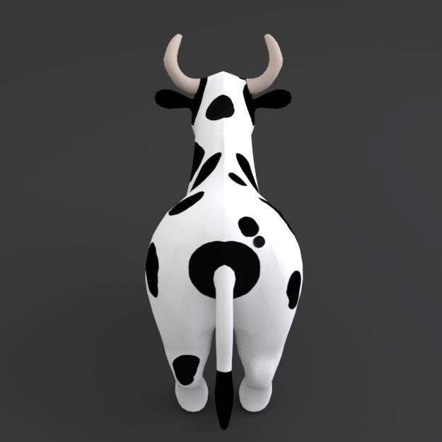 Cow Cartoon Low-poly 3D model_2