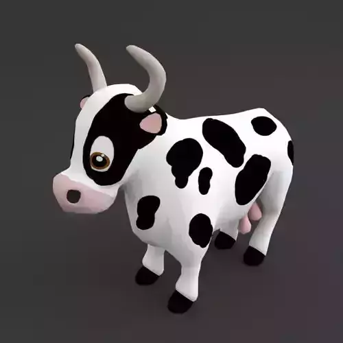 Cow Cartoon Low-poly 3D model