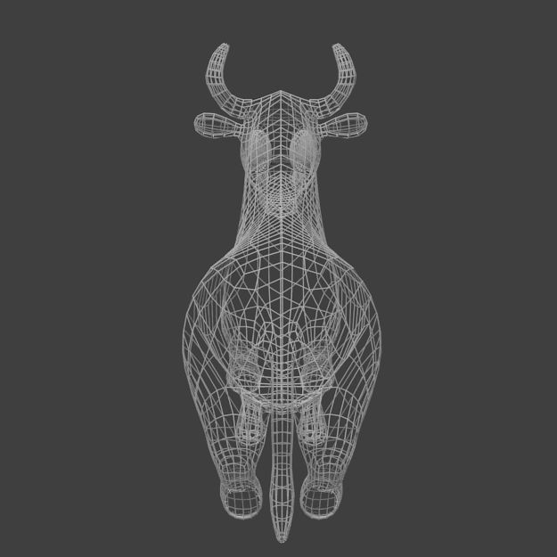 Cow Cartoon Low-poly 3D model_5