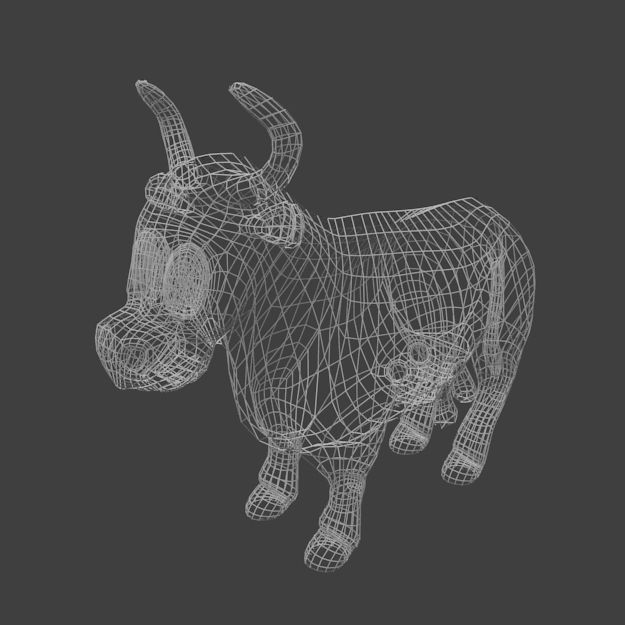 Cow Cartoon Low-poly 3D model_4