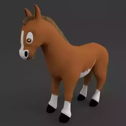 Horse Cartoon Low-poly 3D model