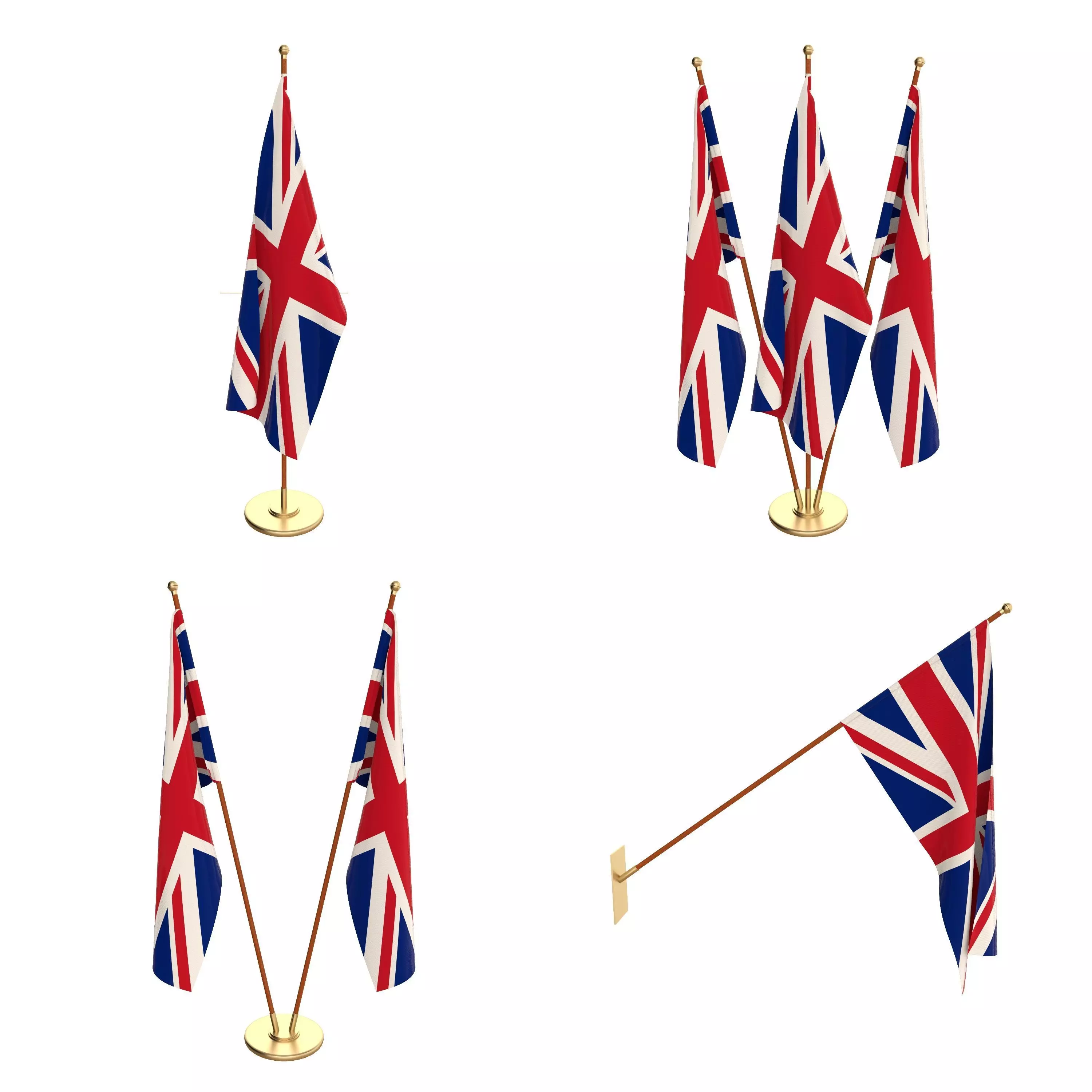 Great Britain Flag Pack 3D model_0