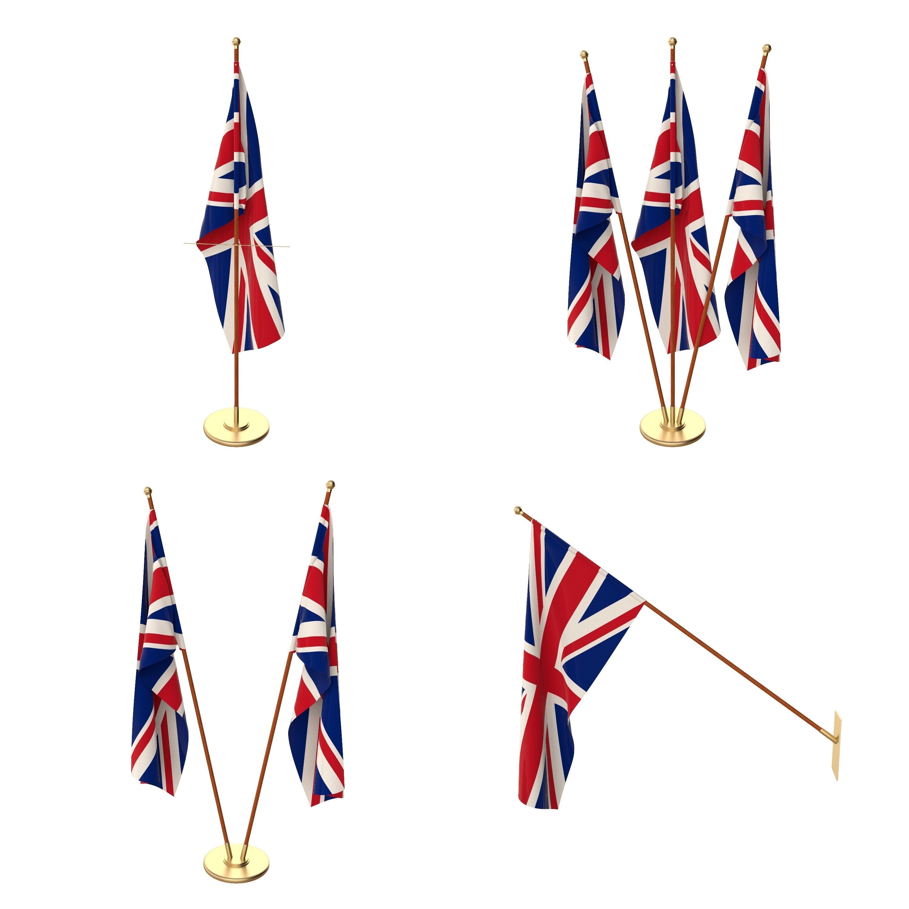 Great Britain Flag Pack 3D model_1
