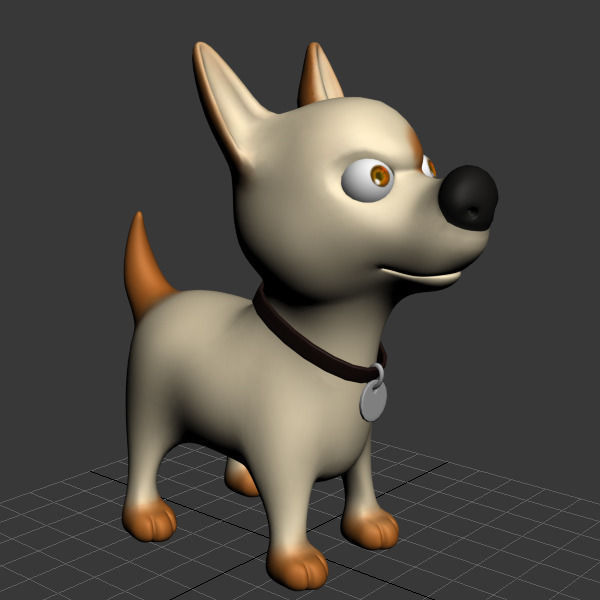 Dog cartoon 01 3D model_6