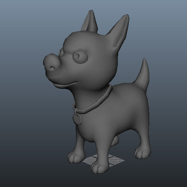 Dog cartoon 01 3D model_3