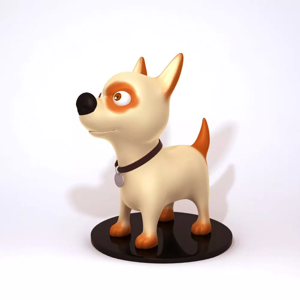 Dog cartoon 01 3D model_0