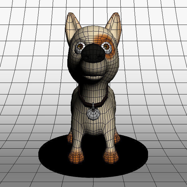 Dog cartoon 01 3D model_4