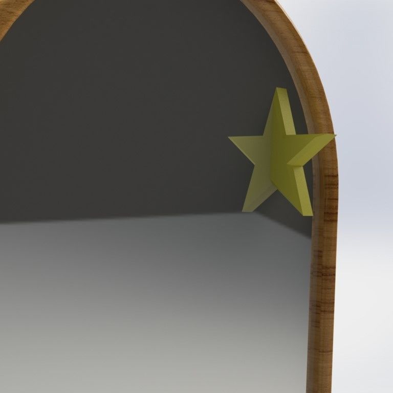Half Star Mirror Accessory  3D print model_1