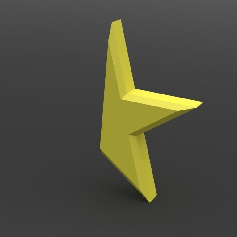 Half Star Mirror Accessory  3D print model_5