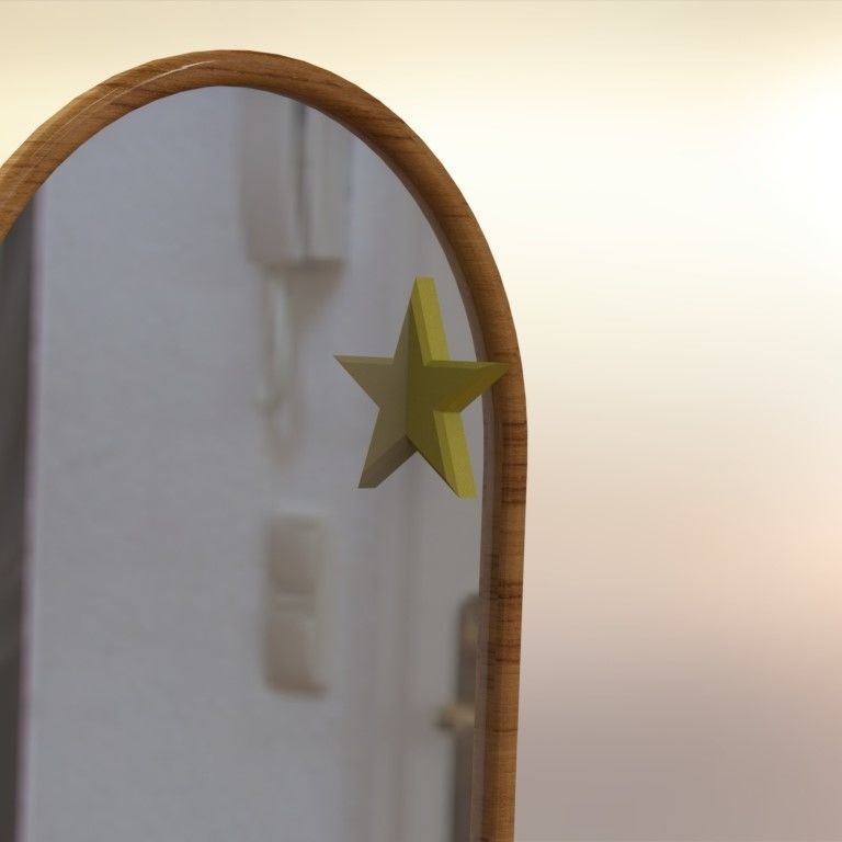 Half Star Mirror Accessory  3D print model_4