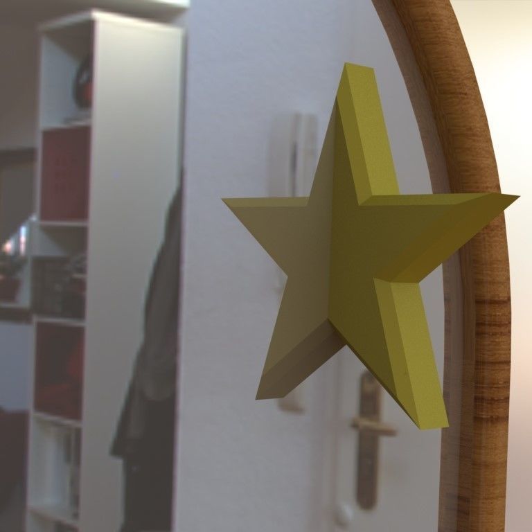 Half Star Mirror Accessory  3D print model_6