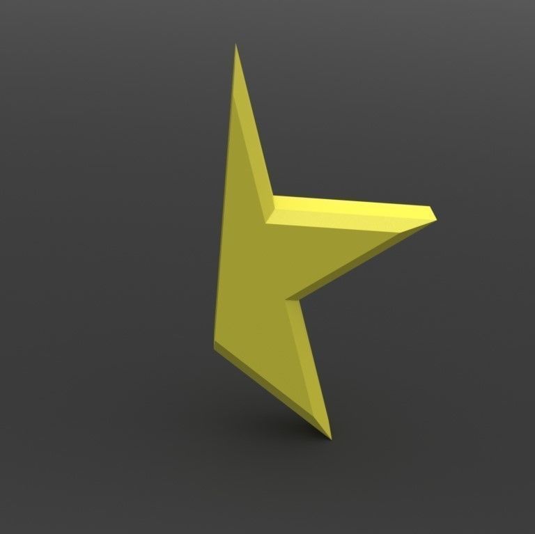 Half Star Mirror Accessory  3D print model_2