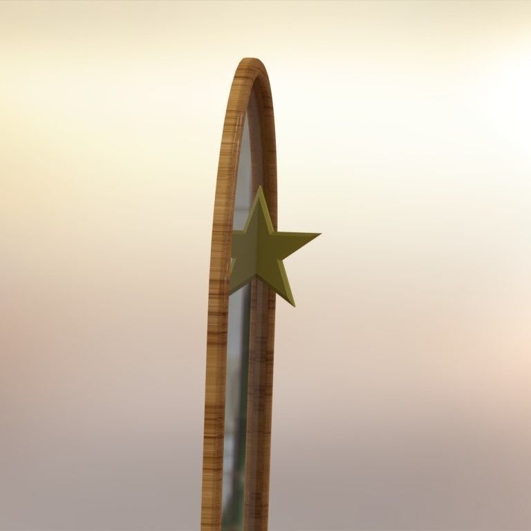 Half Star Mirror Accessory  3D print model_3