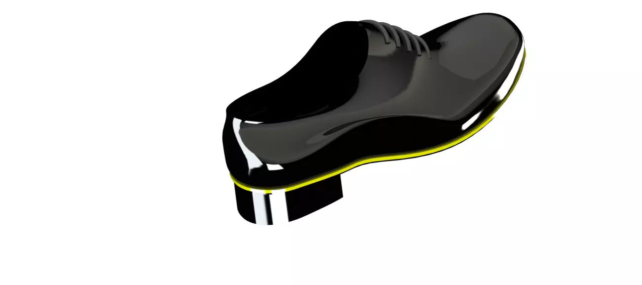 Patent leather brogues - woman shoe 3D model