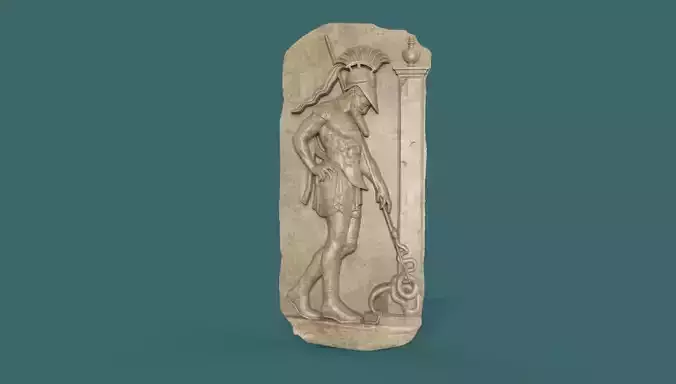 Greek Warrior Stela 3d stl model for cnc Carving