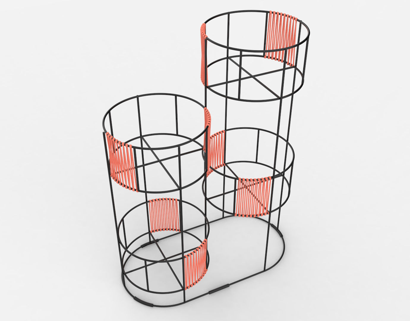 Ariba Woven Four Set Tiered Plant Stand  3D model_19