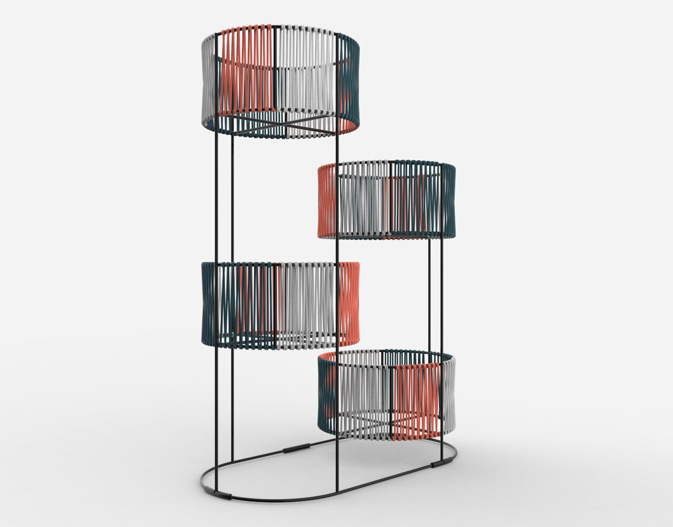 Ariba Woven Four Set Tiered Plant Stand  3D model_4