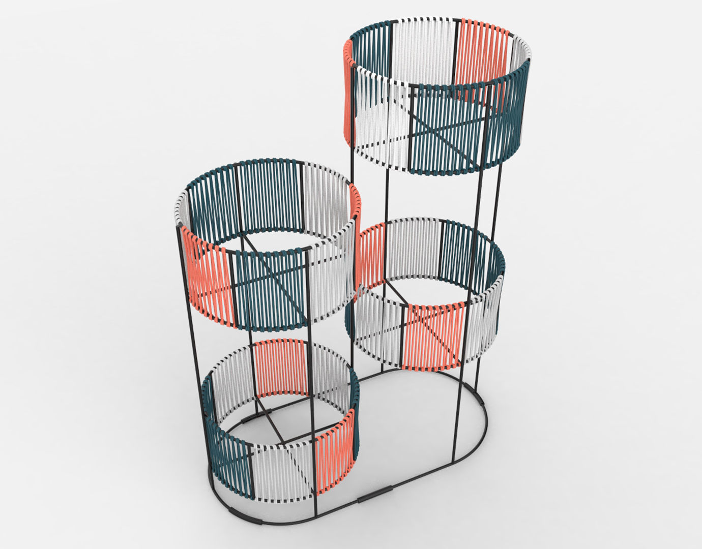 Ariba Woven Four Set Tiered Plant Stand  3D model_17